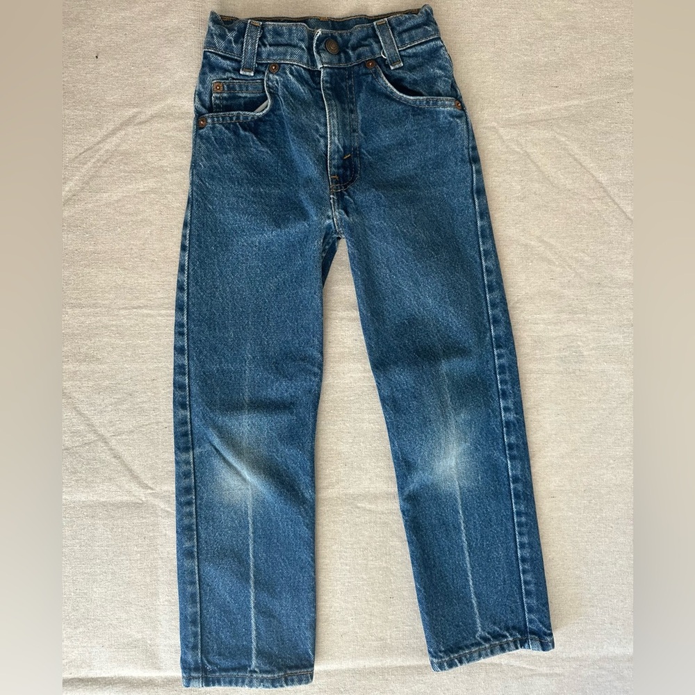 Levi’s Blue Denim Jeans Orange Tab Vintage Slim Size 7 Boys Girls VTG 90s 80s